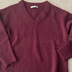 Abercrombie & Fitch Burgundy V-Neck Sweater